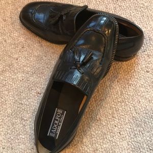 Men’s black Adolfo handmade in Italy shoes size 10